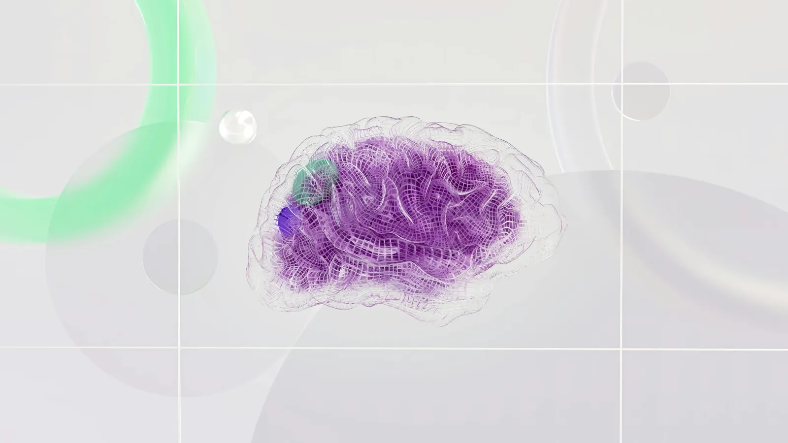 Abstract illustration of a wireframe brain